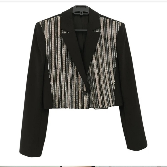 The Kooples Sequin Cropped Blazer - Picture 1 of 5